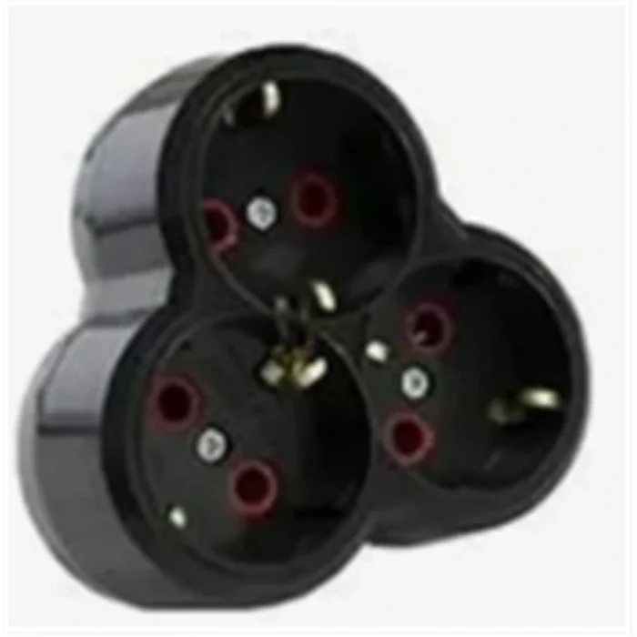 Mutlusan Topraklı Siyah 3lü Fiş,Priz (Yonca Tip) 001 170 033002 00 11