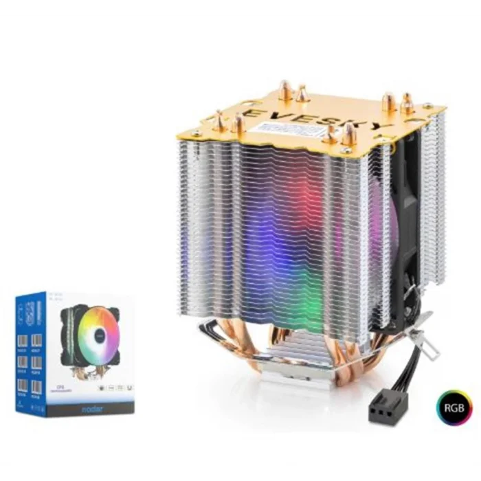 NODAR ND2604 CPU Kule Tipi İşlemci Soğutucu Çift Fanlı 90 mm RGB Siyah