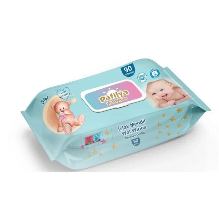 Pafilya Star Bebek Islak Havlu 90 lı  (Alcohol Free- Paraben Free) Premium Quality Wet Wipes
