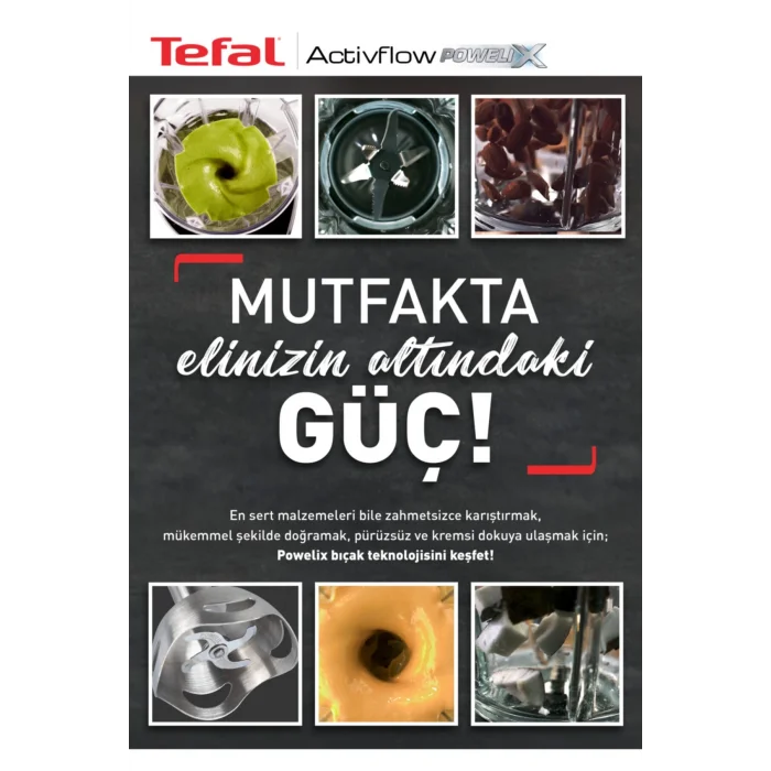 Tefal Powelix Activflow Expert 4 Bıçaklı 1500 Watt Cam Hazneli Blender Seti - Gümüş