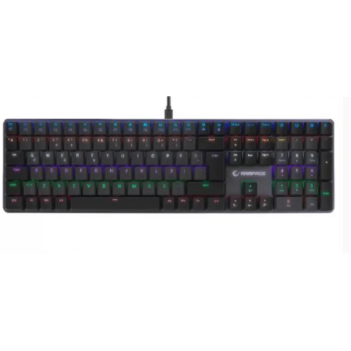 Rampage GRANITE PRO Siyah-Gri Low Profile BLUE SWITCH Q Rainbow Mekanik Gaming Oyuncu Klavye