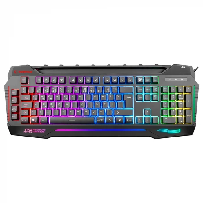 Rampage KB-R63 STAGE Siyah 4 Makro Fonksiyon Sese Duyarlı Işıklı RGB Q USB Oyuncu Klavyesi