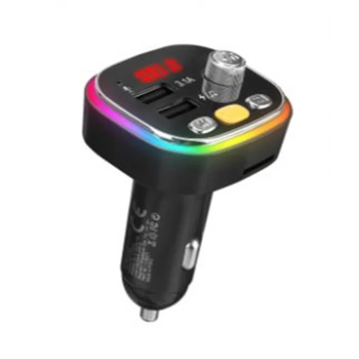S-link SL-BT306 Çift USB 5V 3.1A Rainbow Işıklı Led Ekran TF Kartlı V5.0 Bluetooth Fm Transmitter