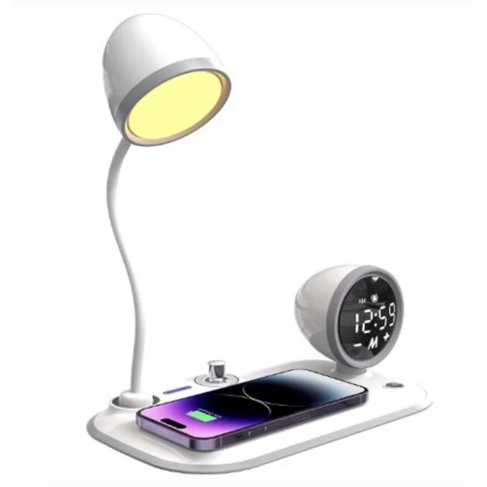 S-link SL-CW21 Beyaz Telefon Uyumlu Fast Şarj 15W Ayarlanabilir Led Işıklı  Masa Lambası