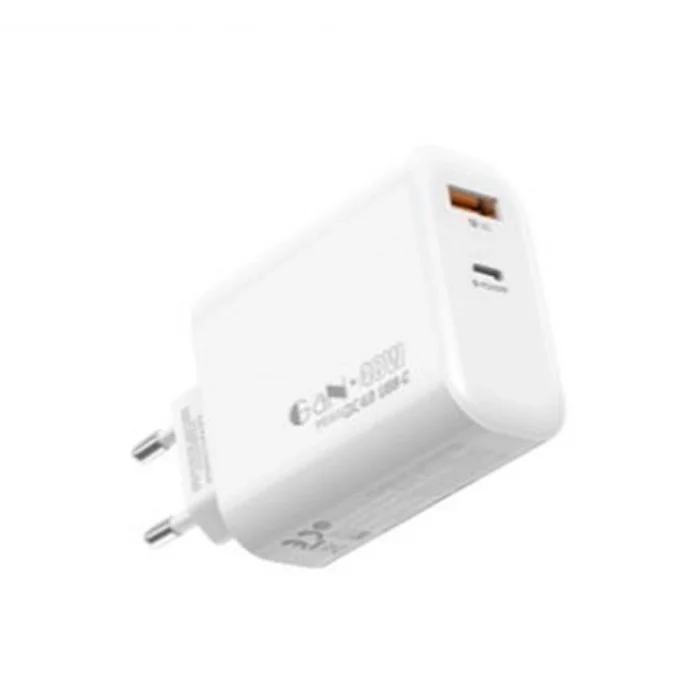 S-link SL-EC68 45W GAN PD 30W - QC 18W Type Type USB-C +USB A Hızlı Beyaz EV-NOTEBOOK Şarj Adaptör
