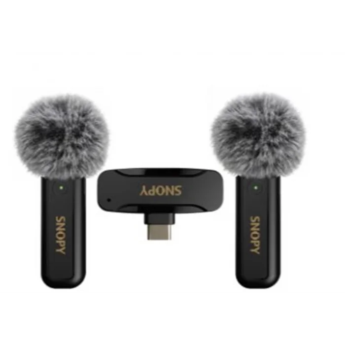 Snopy SN-MW80 Siyah 2 Mikrofonlu Kablosuz Type-c Yaka Mikrofonu