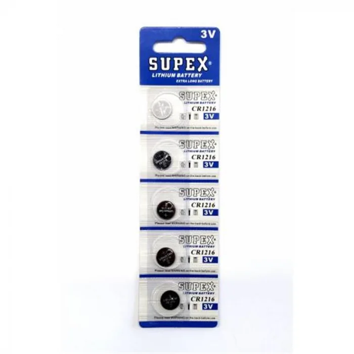 Supex CR1216-C5 3V Lityum Düğme Pil 5li Paket