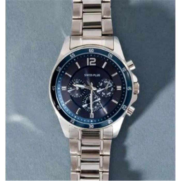 Swiss Plus Man Watch Basic Seri Model-8 ST3516AGS Lüx Blue-Silver(Kol Saati)