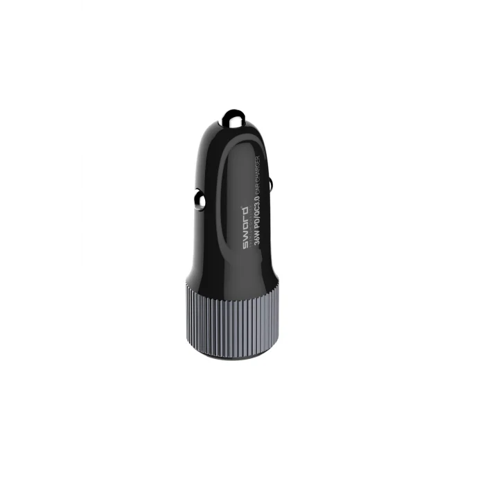 SWORD 38W QC3.0+PD3.0 Hızlı Araç Şarjı, USB-C & USB-A, Akıllı Çip, LED Işık SW-1U1CQ3