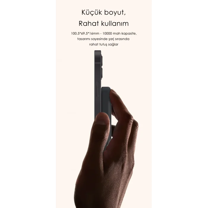 SWORD Magsafe Powerbank 10.000mAh 20W Hızlı Şarj Standlı ve Taşınabilir iPhone ve Android Uyumlu Siyah SW-MGSF10