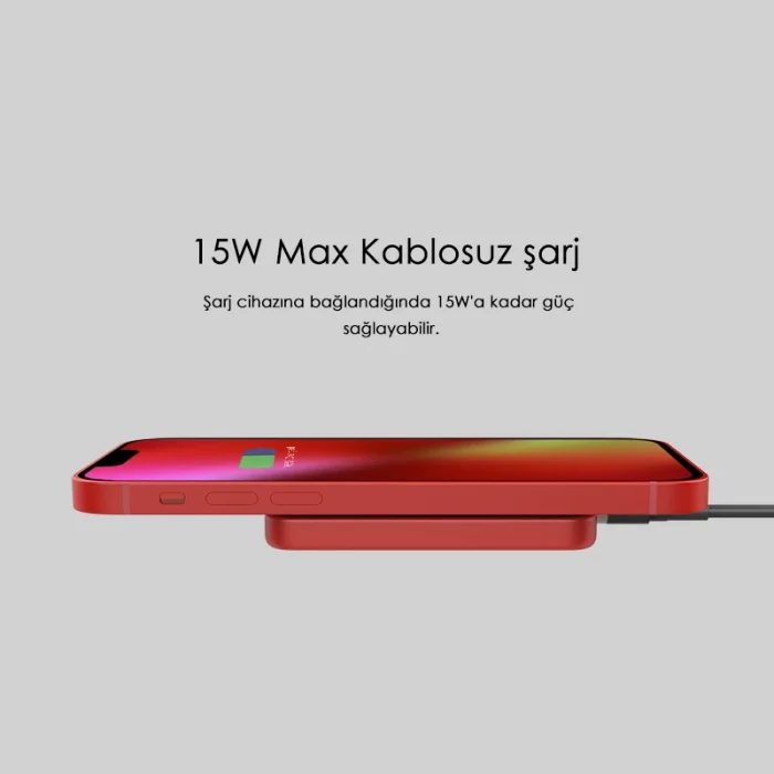 SWORD Magsafe Powerbank 4200mAh 15W Hızlı Şarj İnce ve Hafif iPhone ve Android Uyumlu Siyah SW-MGSF4