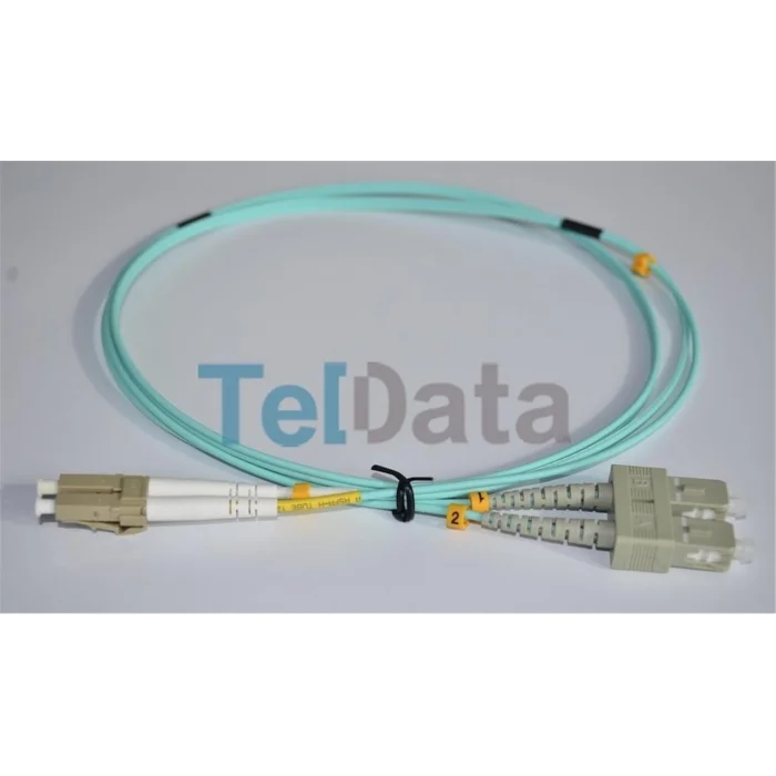 TELDATA TLD-SCLCOM31 SC-UPC-LC-UPC MM DX OM3 1 METRE FIBER OPTIK PATCHCORD