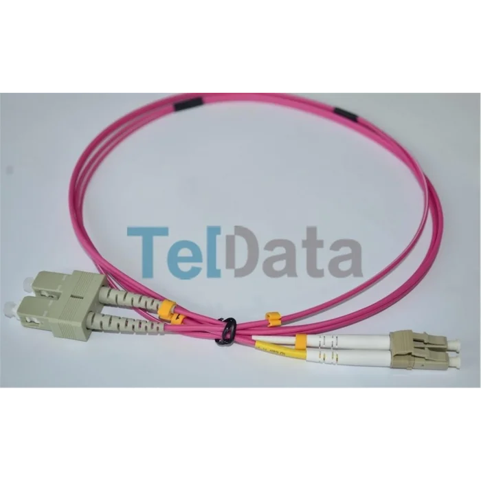 TELDATA TLD-SCLCOM41 SC-UPC-LC-UPC MM DX OM4 1 METRE FIBER OPTIK PATCHCORD