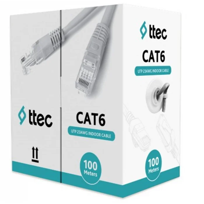 Ttec KBL-CAT6-23CCA-IN100G İç Mekan PVC Gri 100 metre Kablo