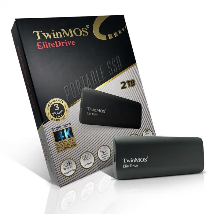 TwinMOS 2TB Taşınabilir External SSD USB 3.2-Type-C (Dark Grey) Harici Ssd (PSSD2TBMEDB)