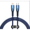 Baseus Glimmer Series Mavi CADH000003 1mt 20W Type-C to Lightning Şarj Kablosu Örgülü