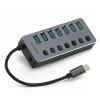 Dark DK-AC-USB371C 7 Port USB 3.0 Hub, Harici Adaptörlü USB Çoklayıcı Type-C HUB