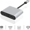 Dexim Dhu0004 Premium 4 in 1 USB-Typ-c HDMI VGA Hub for iPad Pro, Macbook, PC, Laptop