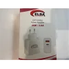 Elba ELB15 25W 3.0A Usb-A To Usb-C Çift Girişli Hızlı Şarj Akım Koruma Isıya Dayanıklı EV Şarj Kafa