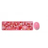 Everest ROUND KM-6282 Renkli Tuşlu Pembe Kablosuz Q Multimedia Klavye + Mouse Set