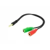 Frisby FA-6632AC 2 x 3.5mm Stereo Dişi - 4pin 3.5mm Stereo Erkek Y Kablo