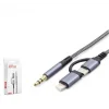 HADRON GJ027 Type-C Lightning 3.5 mm Ses Kablosu Siyah Gri