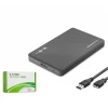HADRON HDX1752S 2.5 İnç SATA HDD-SSD Harici Disk Kutusu USB 3.0 Micro-B - Siyah