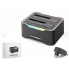 Hadron Hdx1790 HDD Docking – USB 3.0, 2.5 & 3.5 HDD-SSD, 8TB Destekli  RGB Siyah