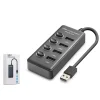 Hadron HDX7048 USB Hub 2.0 480Mbps 4x USB-A 4 Port Switch’li Çoklayıcı Siyah