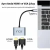 Inca ITPC-06TX USB C 4in1 – HDMI+VGA+USB+Güç Dağıtım Adap 4K@30Hz HDMI Çoklayıcı 100W PD Güçı
