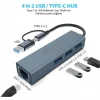 Inca IUTP-03TX Ethernet Usb 3.0+Type-C 3.1 Grişli 000 Mbps 3X3.1Usb Eternet-Çoklayıcı