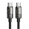 MCDODO CA-2840 Type-C To Type-C 100W Led Işıklı Power Off Hızlı Data Şarj Kablosu 1.2m - Siyah