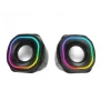 Mikado MD-180 2.0 3W-2 Siyah RGB Aydınlatmalı USB + 3.5mm USB 5V Speaker Hoparlör