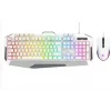 Rampage KM-34 GLARE Beyaz Usb RGB Aydınlatmalı Q 12800 DPI Mouse Gaming Oyuncu Klavye Set