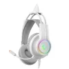 Rampage RM-K91 X-CATTY Beyaz USB 7.1 Version RGB Gaming Oyuncu Mikrofonlu Kulaklık