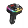 S-link SL-BT306 Çift USB 5V 3.1A Rainbow Işıklı Led Ekran TF Kartlı V5.0 Bluetooth Fm Transmitter