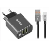 S-link SW-EHT36M 2 USB, 3.1A Metal Ev Sarj Cihazı ve Type-C Data + Sarj Kablosu