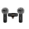 Snopy SN-MW80 Siyah 2 Mikrofonlu Kablosuz Lightning Yaka Mikrofonu