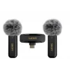 Snopy SN-MW80 Siyah 2 Mikrofonlu Kablosuz Type-c Yaka Mikrofonu