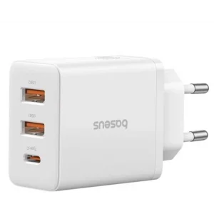 BASEUS P10111402213-00 Cube Hızlı 2 USB-A + Type-C 30W Şarj Cihazı Beyaz