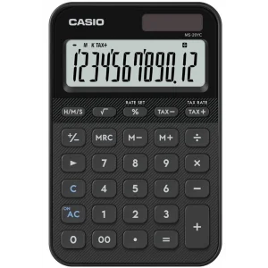 Casio MS-20YC-BK 12 Hane Siyah Masa Üstü Hesap Makinesi