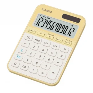 Casio MS-20YC-LY 12 Hane Pastel Sarı Krem Masa Üstü Hesap Makinesi