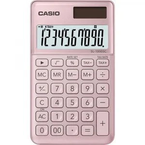 Casio SL-1000SC-PK Cep Tipi 10 Hane Pembe Hesap Makinesi