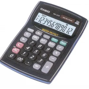 Casio WM-220MS-BU 12 Hane Mavi Suya-Toza Dayanıklı Masa Üstü Hesap Makinesi