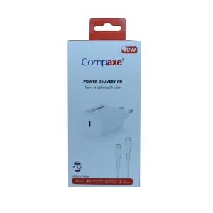 Compaxe CTA-200TI 20W 5V 3A PD Ev Şarj Kafa+Type-C Şarj Kablosu