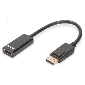 Digutus AK-340400-001-S DisplayPort (DP)  HDMI DP Erkek - HDMI Tip A Dişi, 0.15 metre, siyah