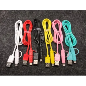 Elba EC-13S Bağlantı Kablosu 2in1 Micro 1mt Siyah Iphone Micro