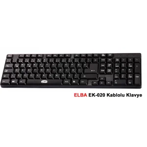 Elba EK-020 Q Usb Siyah Türkçe Kablolu Standart Klavye (1.8Mt Kablo Uzunluğu)