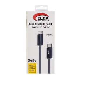 Elba ELB-2704 240w Type-c To Type-c 1mt Örgülü Desenli Şarj Kablosu 480Mps Hızlı Şarj