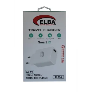 Elba ELB14 Elb-67w USB 67w 3.4A Hızlı Şarj Akıllı Koruma -Isıya Dayanıklı EV Şarj Kafa